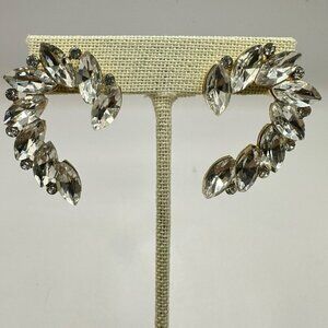 Crystal Marquise Accented Earrings Clear Rhinestone Bridal‎ Formal